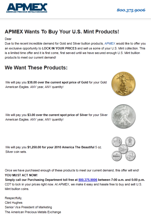 Apmex solicitation
